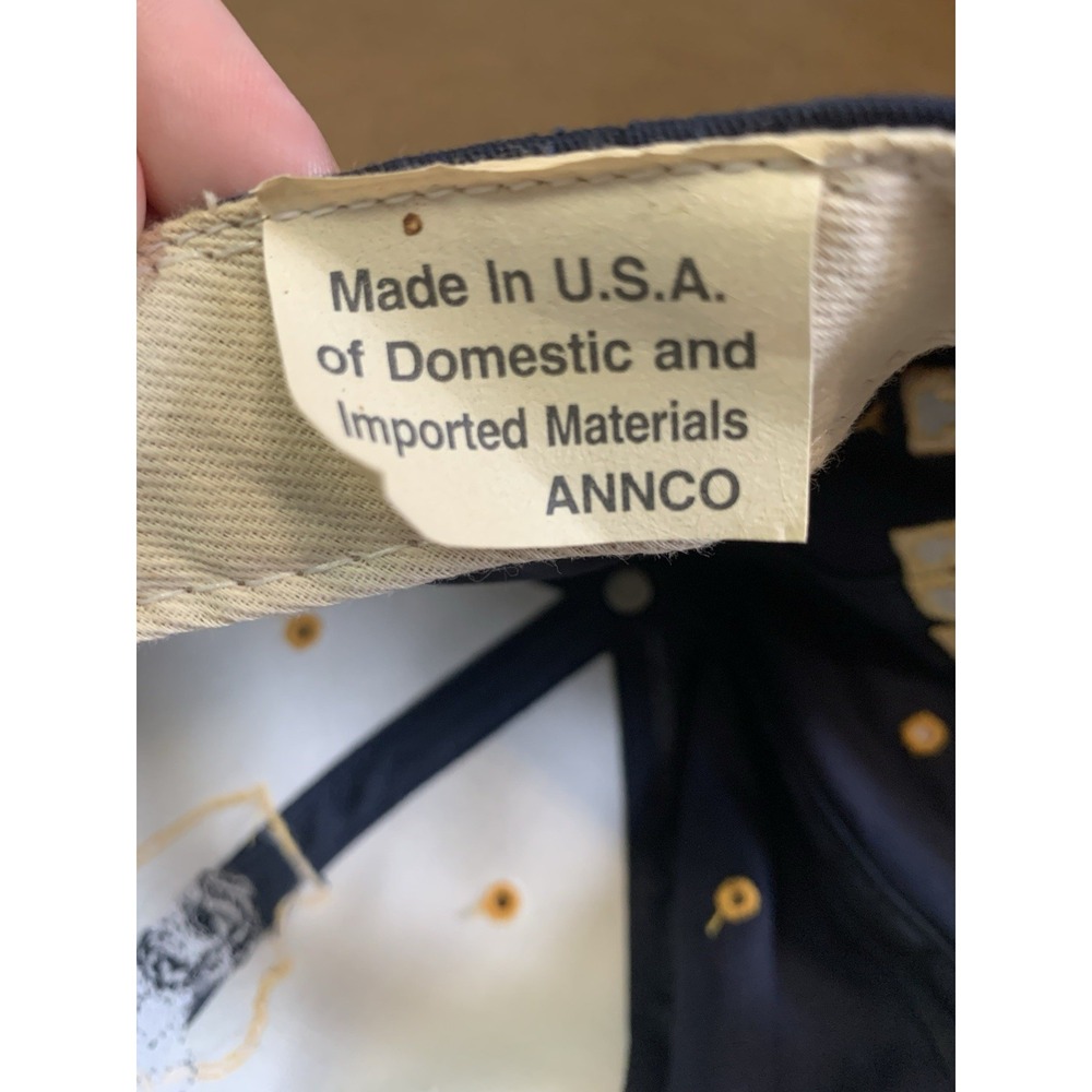 Vintage Illinois Abe Lincoln Yellow Navy Blue Hat USA Annco - Picture 3 of 5